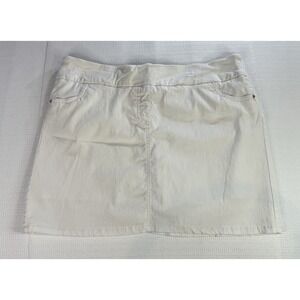 Attyre New York White Denim Mini Skort Size 12 Preppy Summer Casual